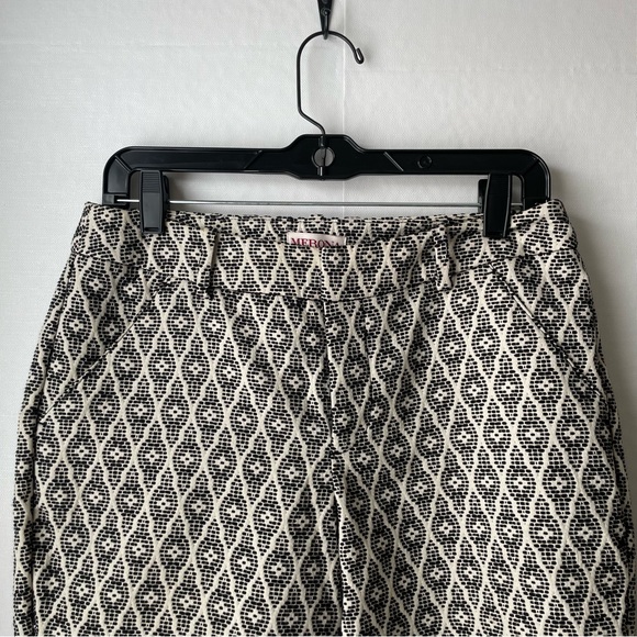 Merona Black and White Pattern Embroidered Classic Ankle Pant Chino Sz 6 - Picture 2 of 16